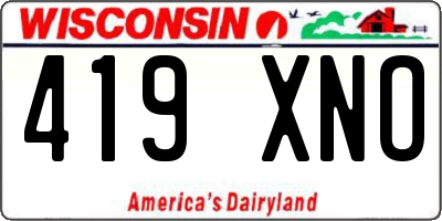 WI license plate 419XNO