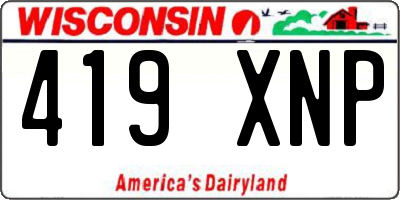 WI license plate 419XNP