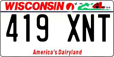 WI license plate 419XNT