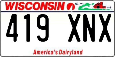 WI license plate 419XNX