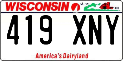 WI license plate 419XNY