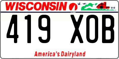 WI license plate 419XOB