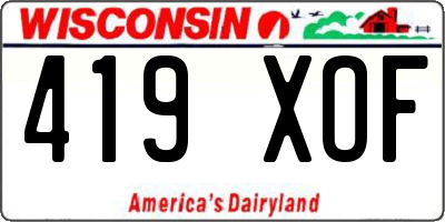 WI license plate 419XOF