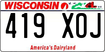 WI license plate 419XOJ