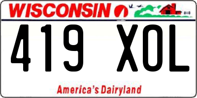 WI license plate 419XOL