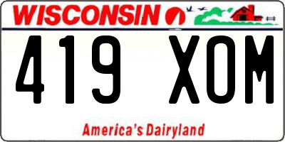 WI license plate 419XOM