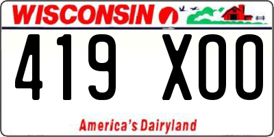 WI license plate 419XOO