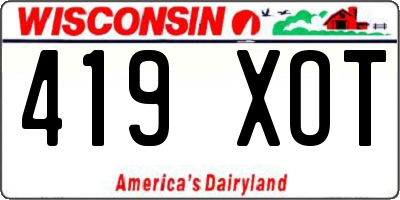 WI license plate 419XOT