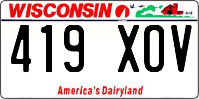 WI license plate 419XOV