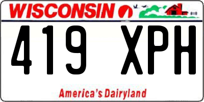 WI license plate 419XPH