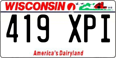 WI license plate 419XPI