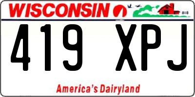 WI license plate 419XPJ