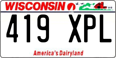 WI license plate 419XPL