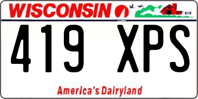 WI license plate 419XPS