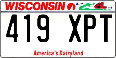 WI license plate 419XPT
