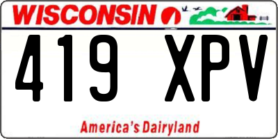 WI license plate 419XPV