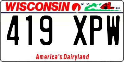 WI license plate 419XPW