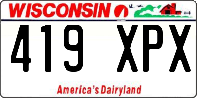 WI license plate 419XPX