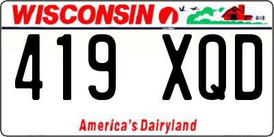 WI license plate 419XQD