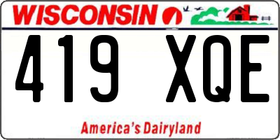 WI license plate 419XQE