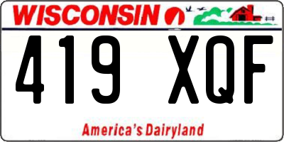 WI license plate 419XQF