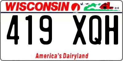 WI license plate 419XQH