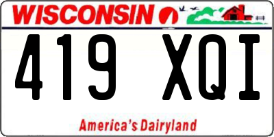 WI license plate 419XQI