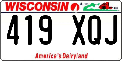 WI license plate 419XQJ
