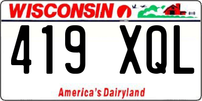 WI license plate 419XQL