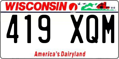 WI license plate 419XQM