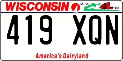 WI license plate 419XQN