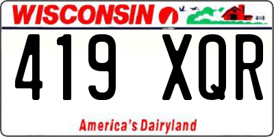 WI license plate 419XQR
