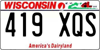 WI license plate 419XQS
