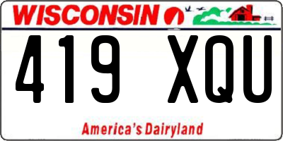 WI license plate 419XQU