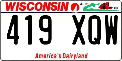 WI license plate 419XQW
