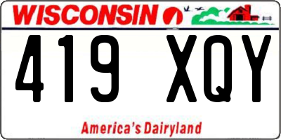 WI license plate 419XQY
