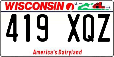 WI license plate 419XQZ