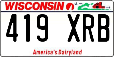 WI license plate 419XRB