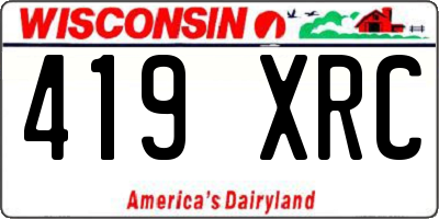 WI license plate 419XRC