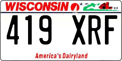 WI license plate 419XRF