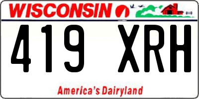 WI license plate 419XRH