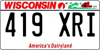 WI license plate 419XRI