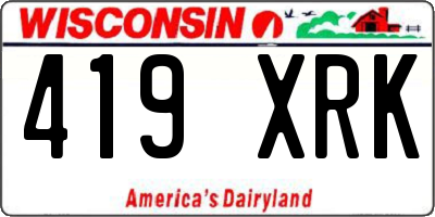 WI license plate 419XRK