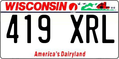 WI license plate 419XRL