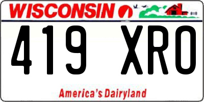 WI license plate 419XRO