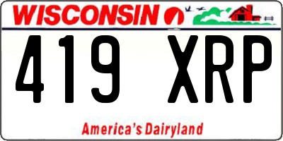 WI license plate 419XRP