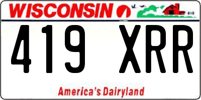 WI license plate 419XRR