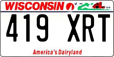 WI license plate 419XRT