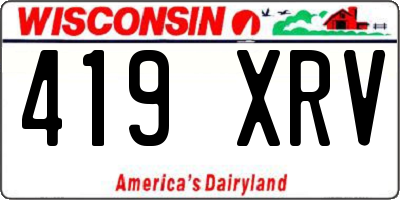 WI license plate 419XRV