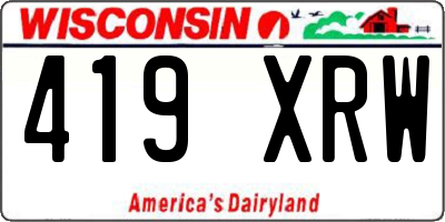 WI license plate 419XRW